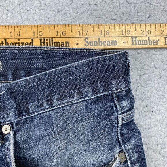 7 For All Mankind Mens Dark Wash Austyn Straight Leg Jeans 38x34 Distressed - Picture 16 of 16